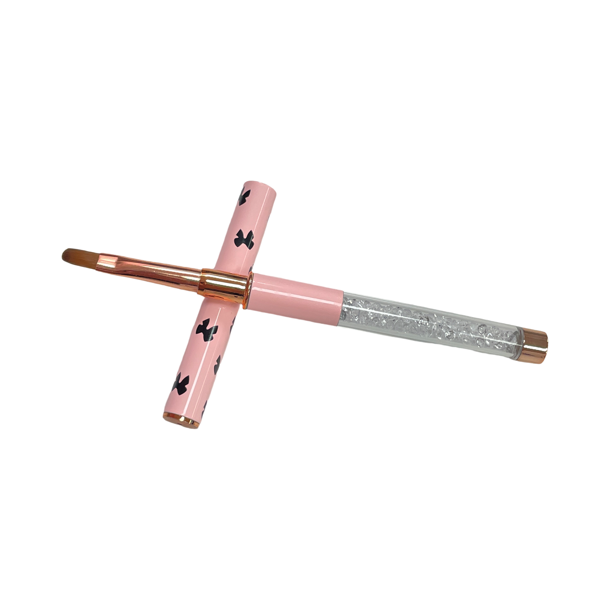 Oval Gel Nail Brush - Rose Pink Bowtie Lunali Nail Supply