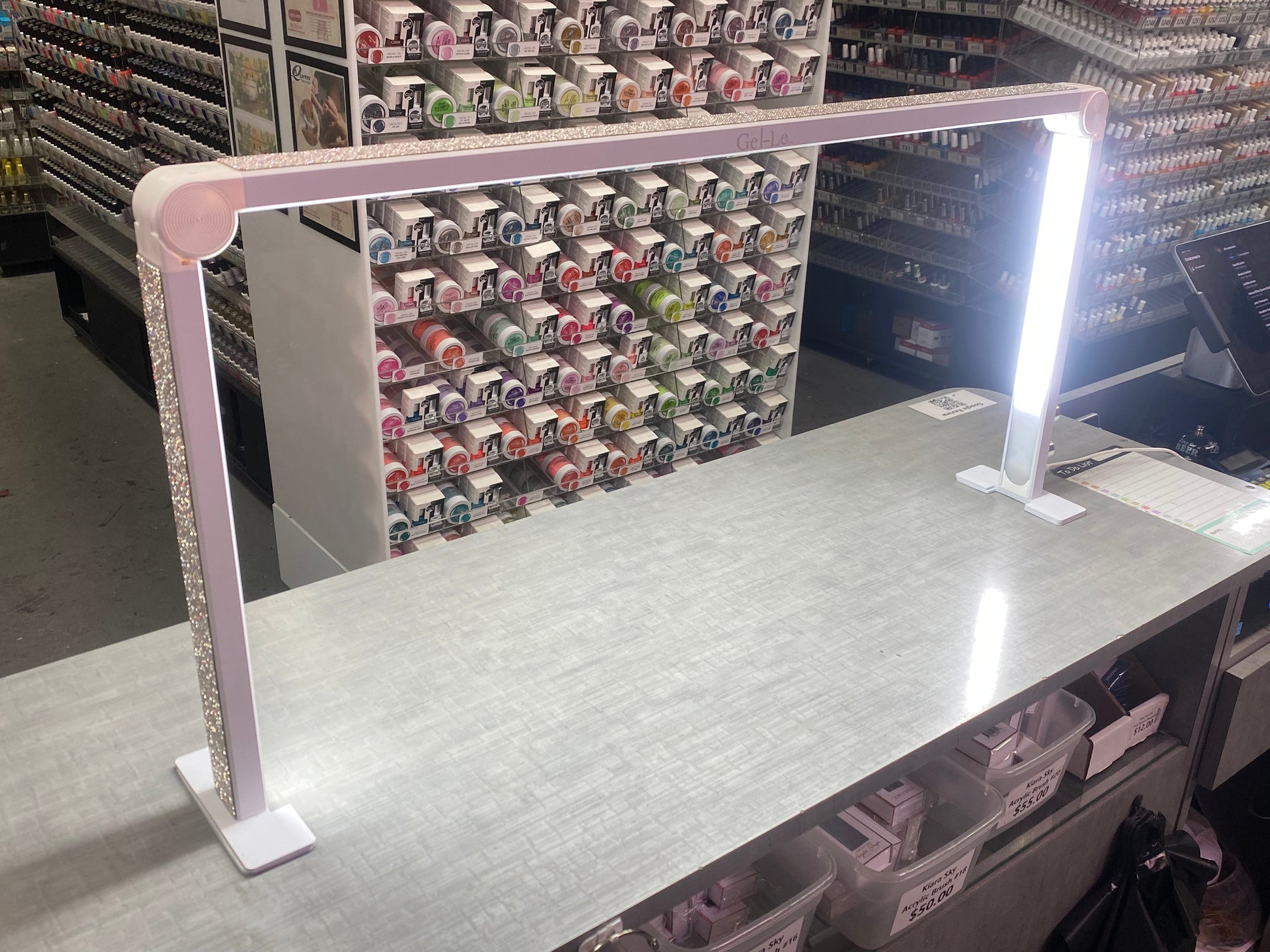 Gel-Le - Square Table Light w/ Rhinestones Queen Nails & Beauty Supplies
