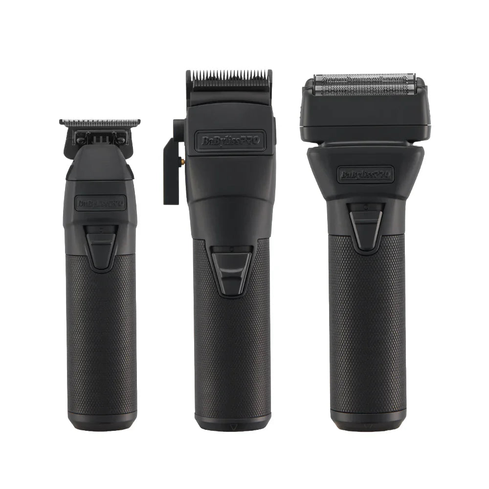 BaBylissPRO FXONE BlackFX Clipper, Trimmer & Shaver combo (FX899MB+FX799MB+FX79FSMB ) The Barber Plug