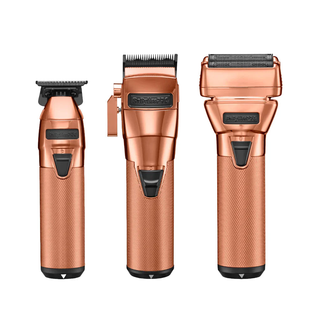 BaBylissPRO FXONE Rose Gd FX Clipper, Trimmer & Shaver combo (FX899RG) (FX799RG) (FX79FSRG) The Barber Plug