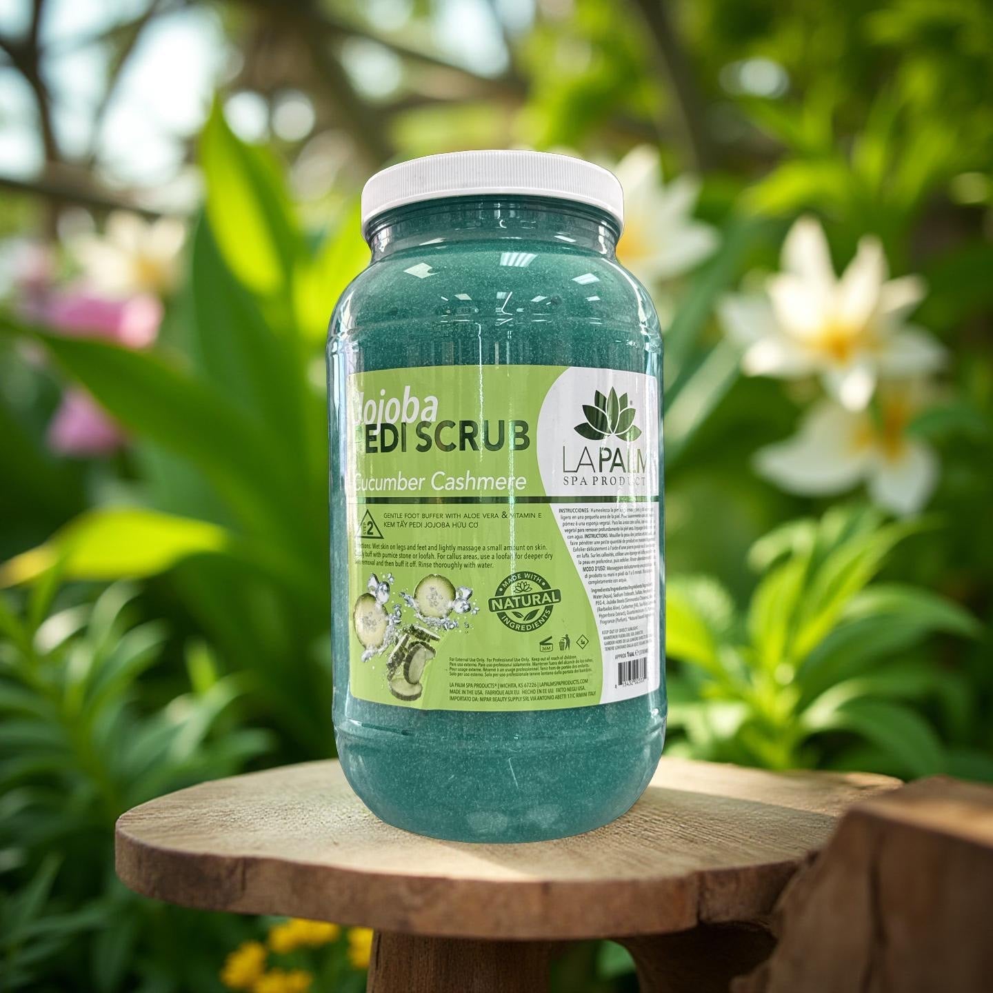 Jojoba Pedi Scrub - 128oz - Cucumber Cashmere Lunali Nail Supply