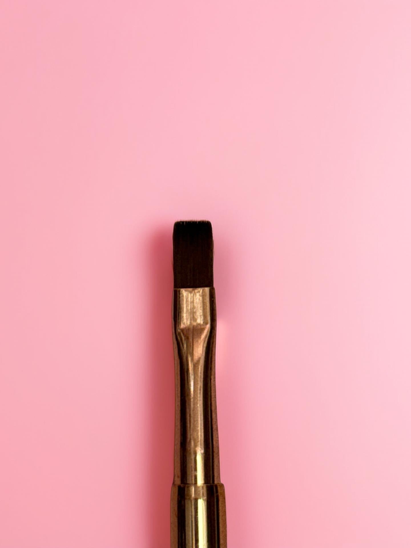 Flat Gel Nail Brush - Rose Pink Bowtie Lunali Nail Supply