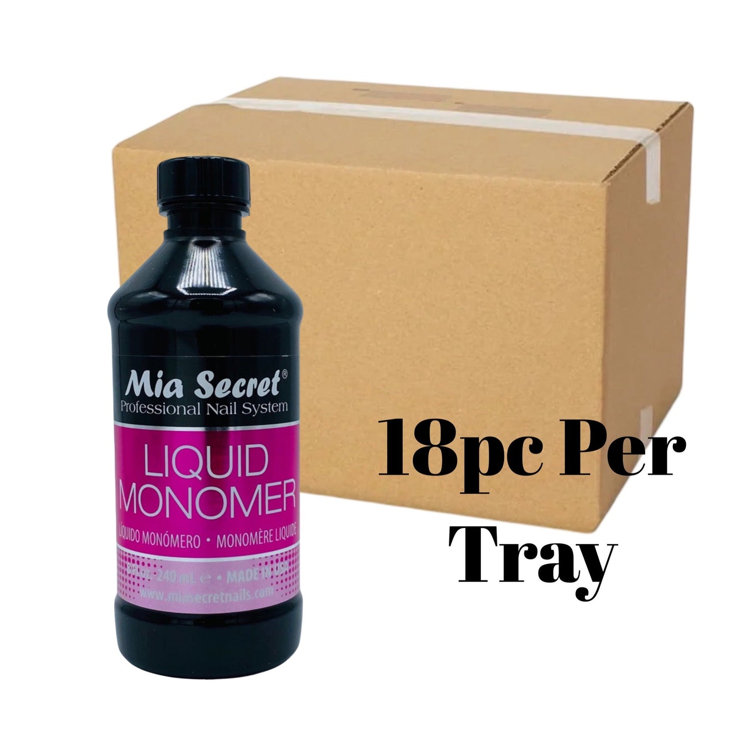 *Liquid Monomer 8oz - Tray 18pc Lunali Nail Supply