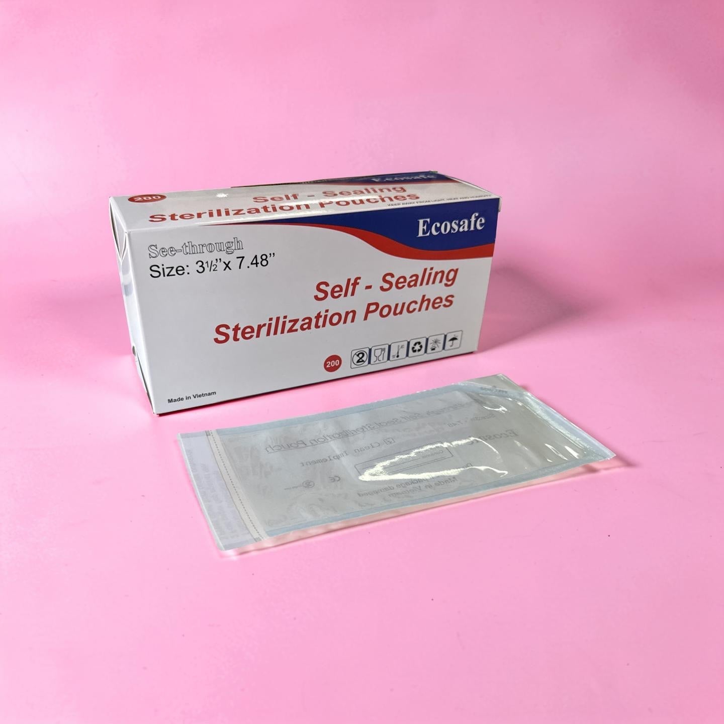 Small Sterilization Pouch - 200/box | Size 3 1/2 x 7.48 Lunali Nail Supply