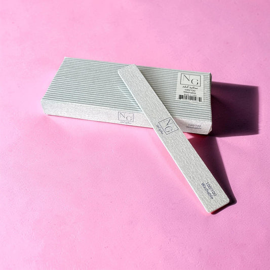 *(25PC) NG Jumbo Square | 100/100 | Zebra Washable Lunali Nail Supply