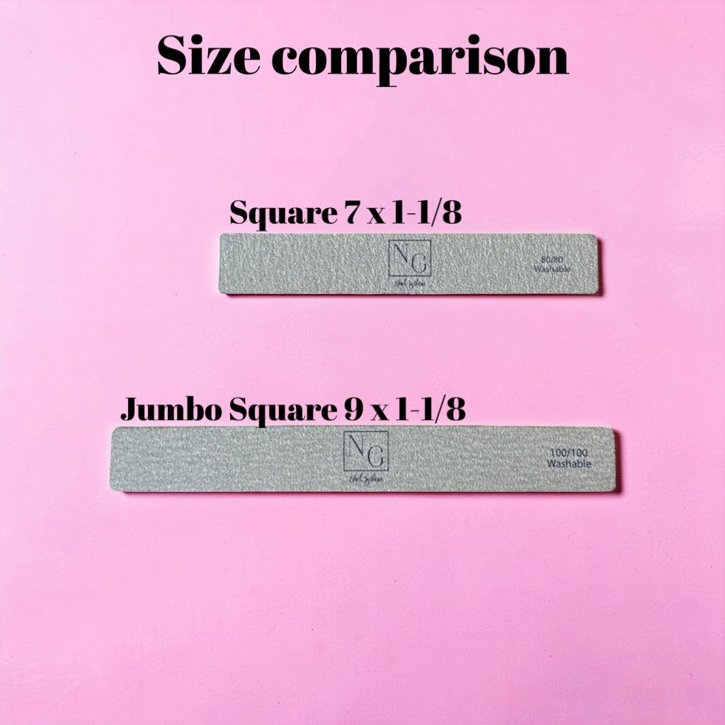 *(25PC) NG Jumbo Square | 100/100 | Zebra Washable Lunali Nail Supply