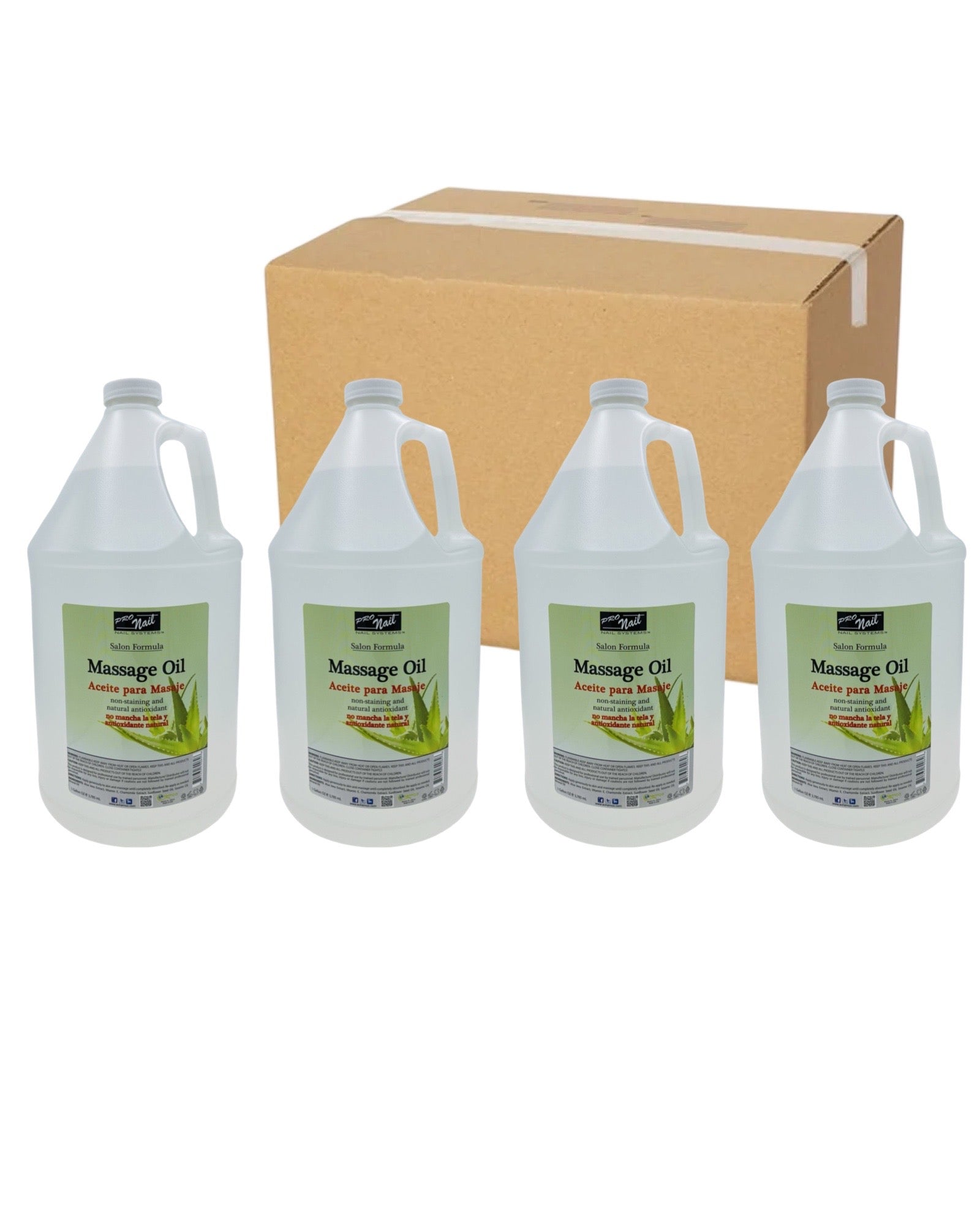 *Case Massage Oil (4x128oz) | Clear | Mani Pedi Body Lunali Nail Supply