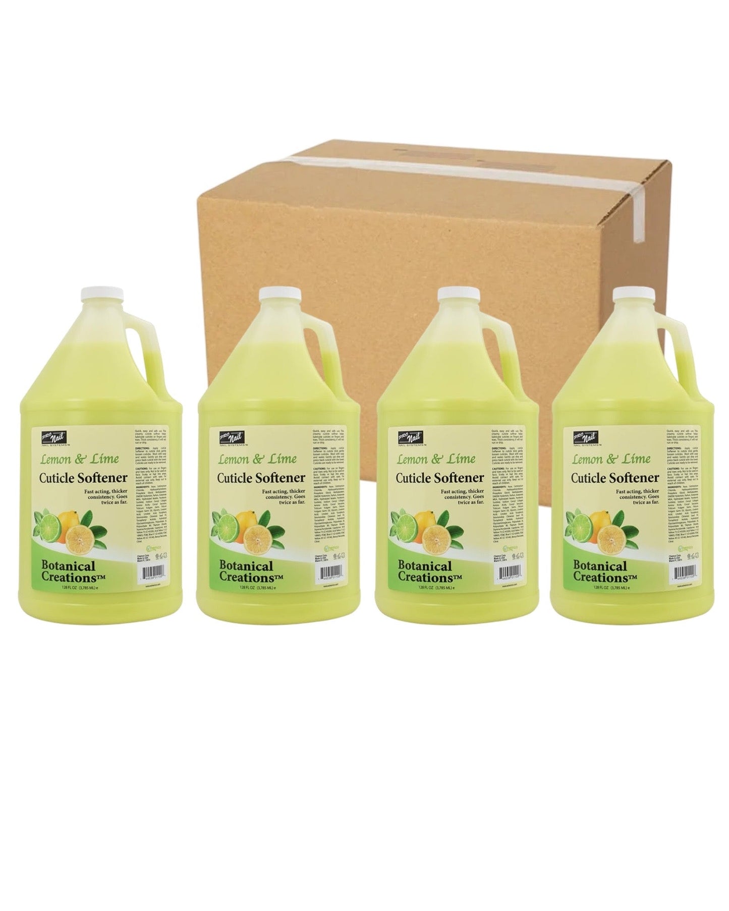 * Case Lemon & Lime Cuticle Softener - 4x128oz Lunali Nail Supply