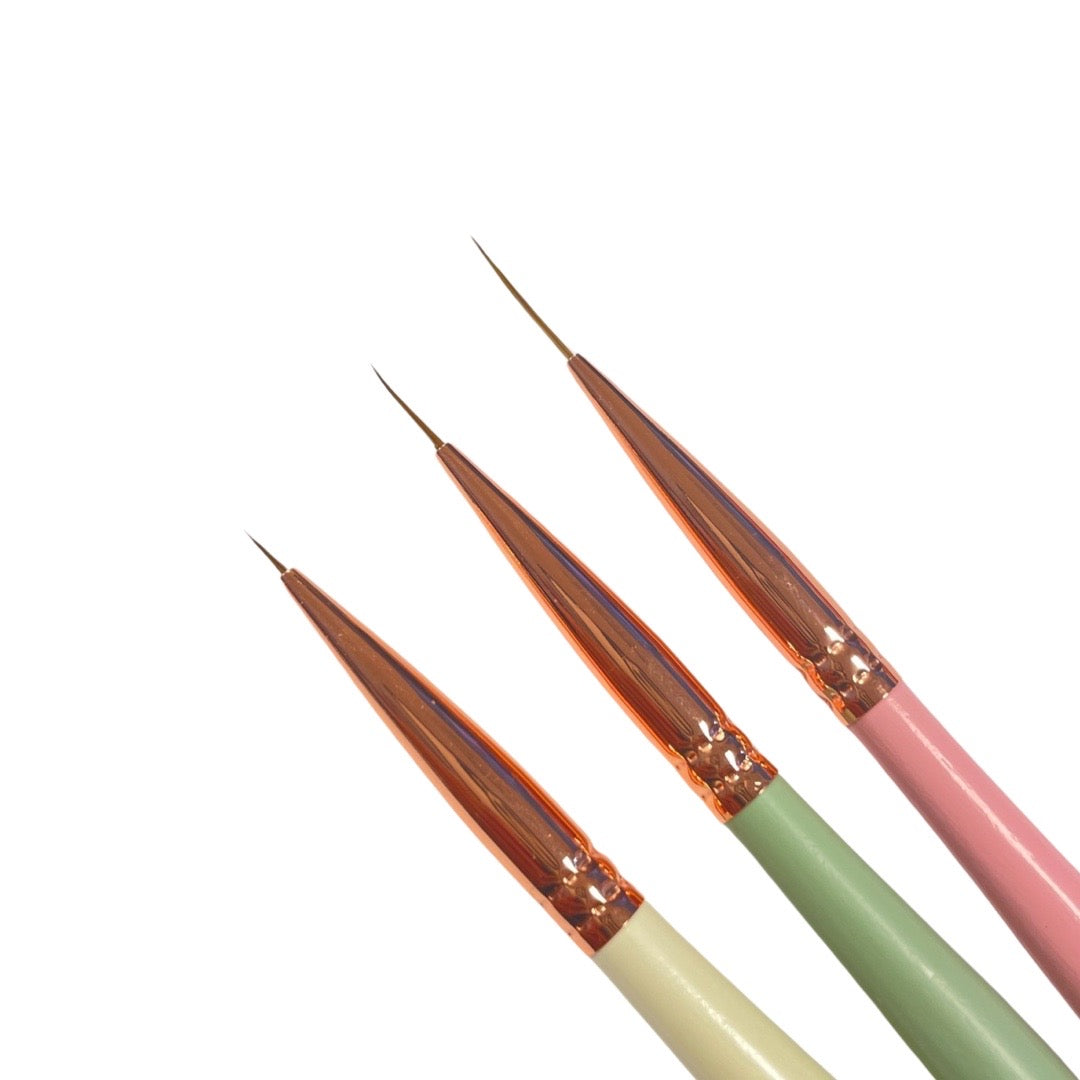 Nail Art Brush Set Kolinsky - 3pc Lunali Nail Supply