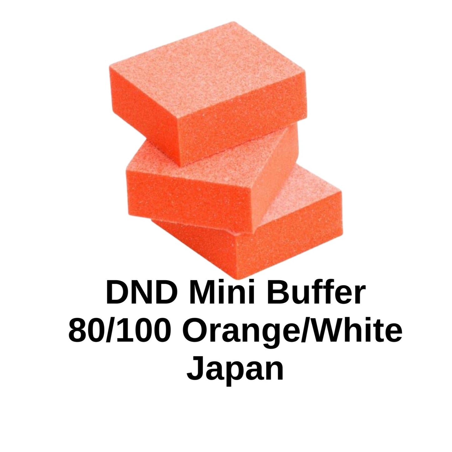 10pc DND Mini Nail Buffer - 80/100 Orange/White JAPAN Lunali Nail Supply