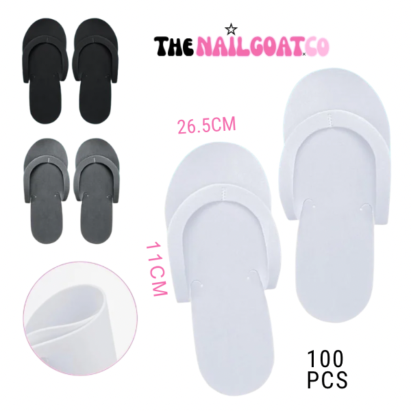 TheNailGoatCo 100PC Disposable Pedicure Slippers TheNailGoat.Co