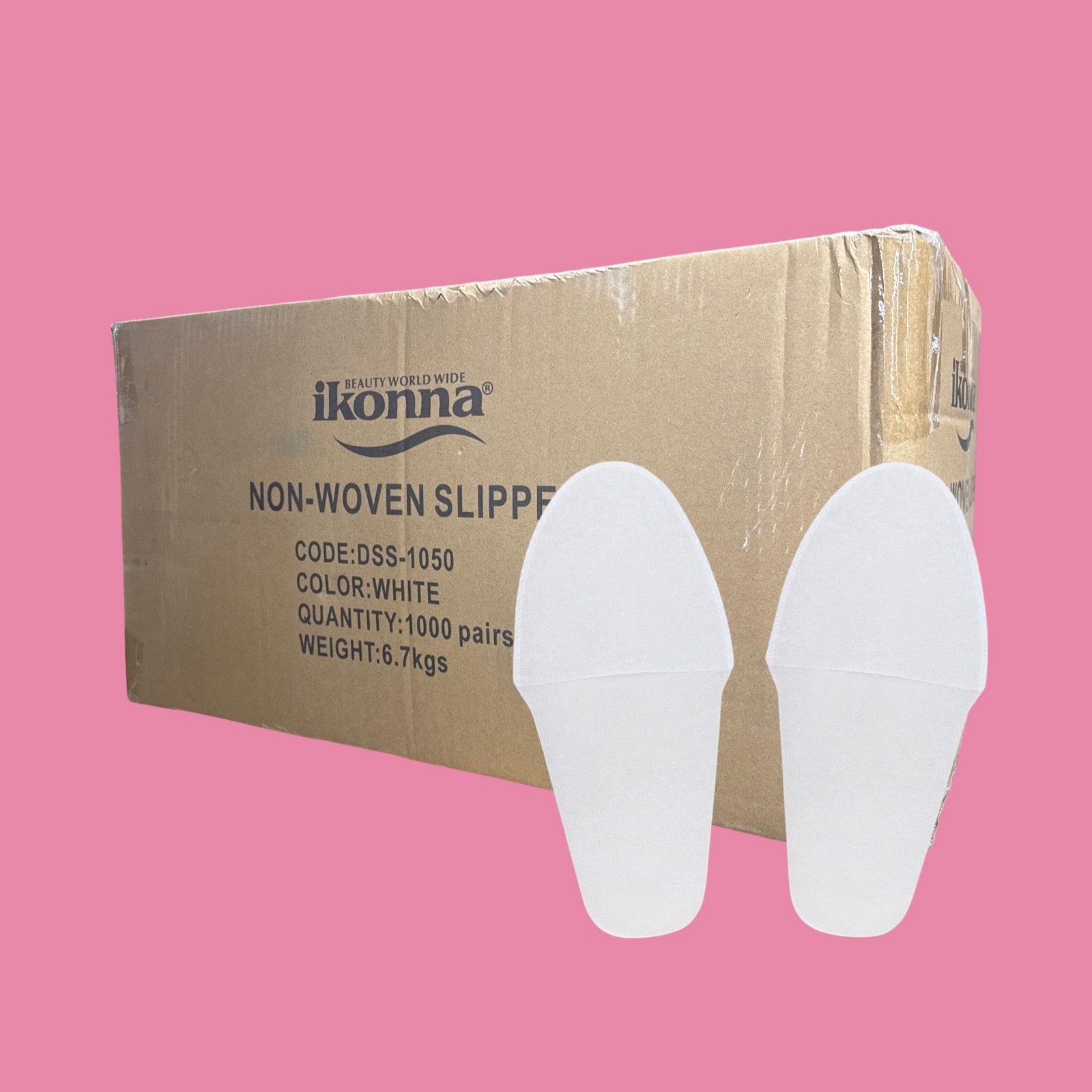 *(Case 40pk) Disposable Pedicure Slipper - White Lunali Nail Supply