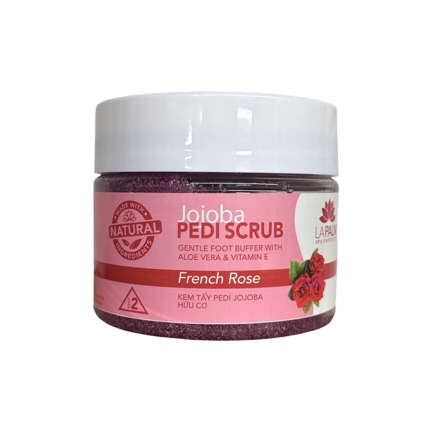 Jojoba Pedi Scrub Gel 12oz - French Rose Lunali Nail Supply