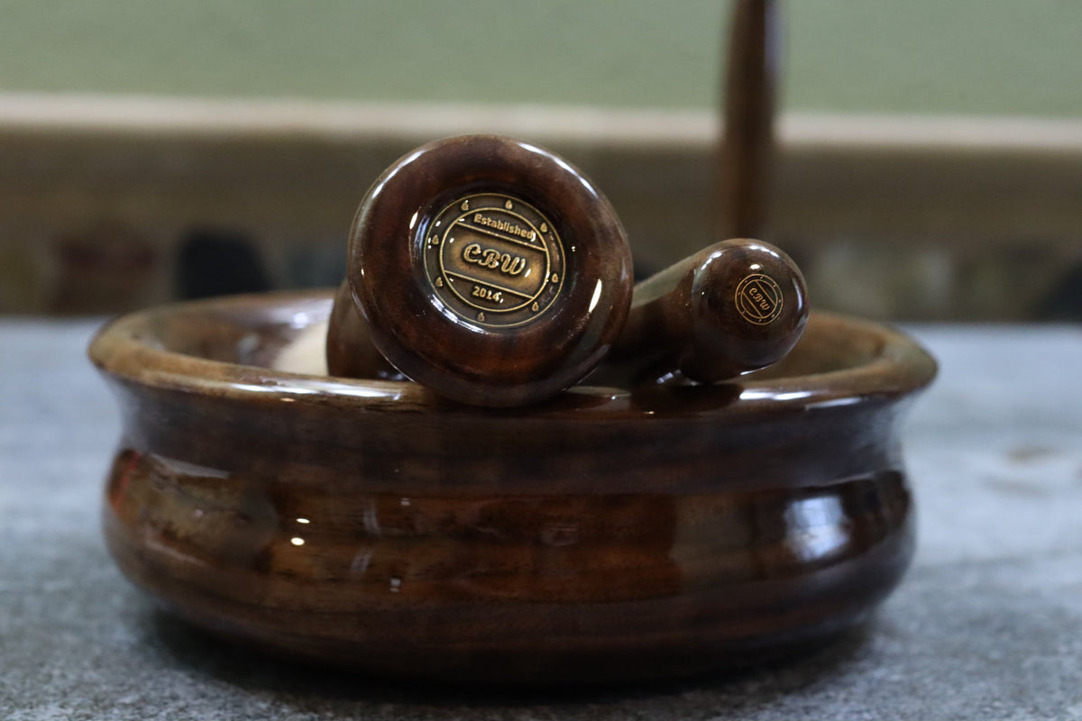 Walnut Wood Hand Crafted Shave Set with Gunmetal Safety Razor CreationsByWill