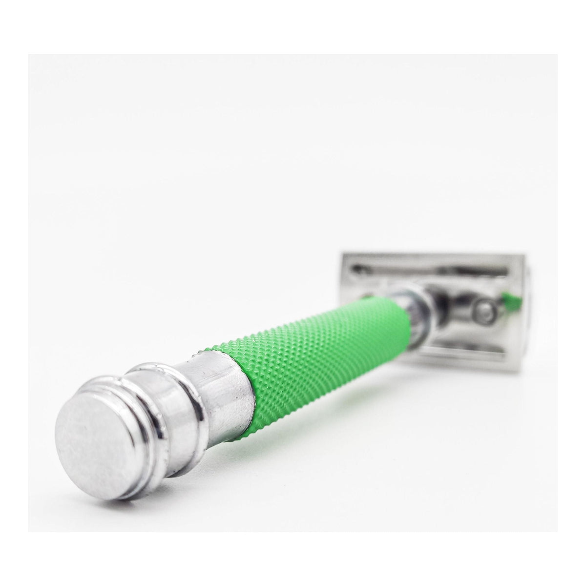 Dural Heavy Stroud Head Double Edge Safety Razor Duty Green/Silver + Pouch Pasteur Pharmacy