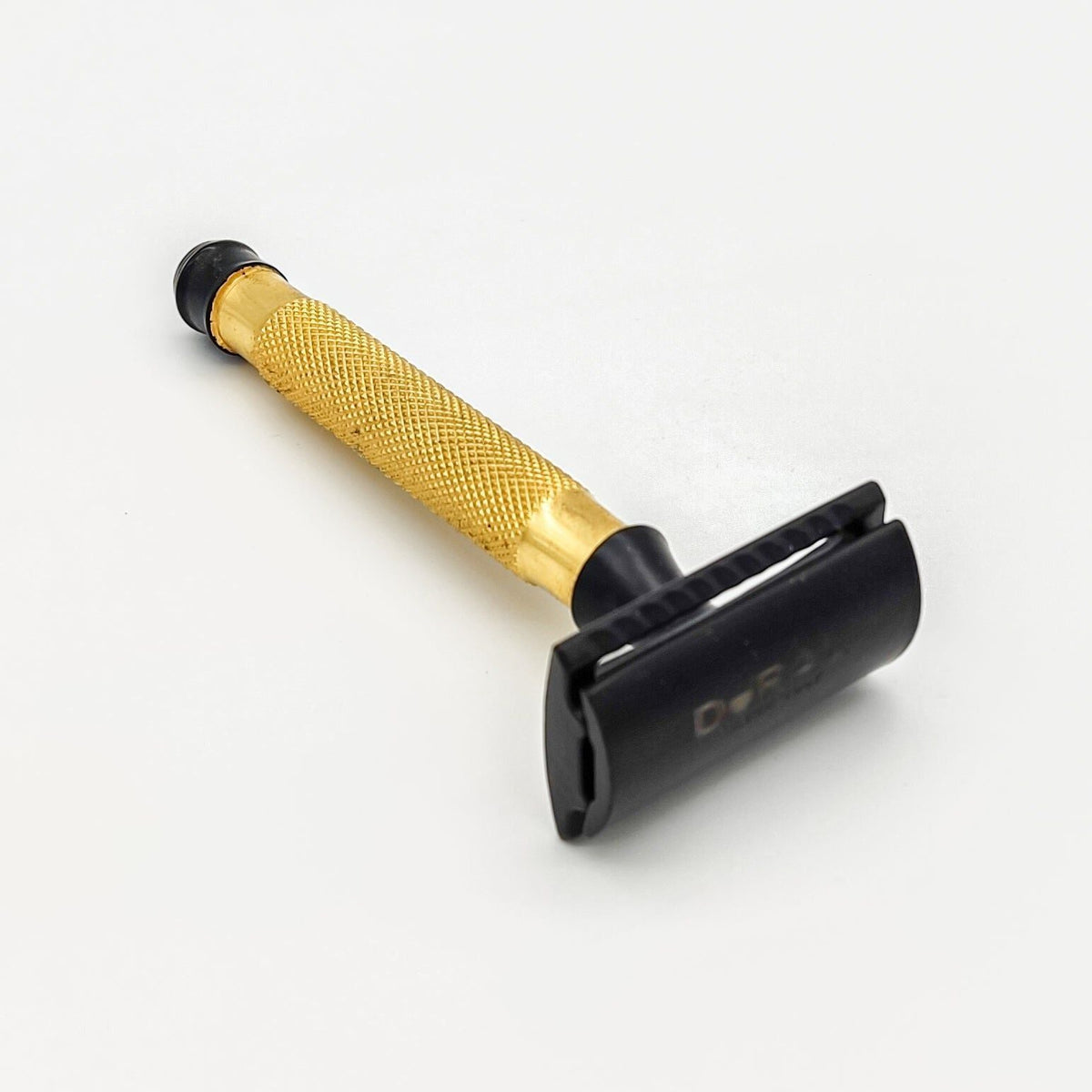 Dural Heavy Stroud Head Double Edge Safety Razor Duty Golden/Black + Pouch Pasteur Pharmacy