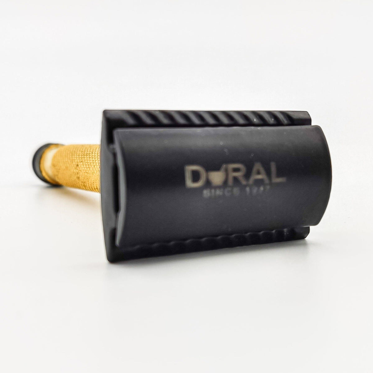 Dural Heavy Stroud Head Double Edge Safety Razor Duty Golden/Black + Pouch Pasteur Pharmacy