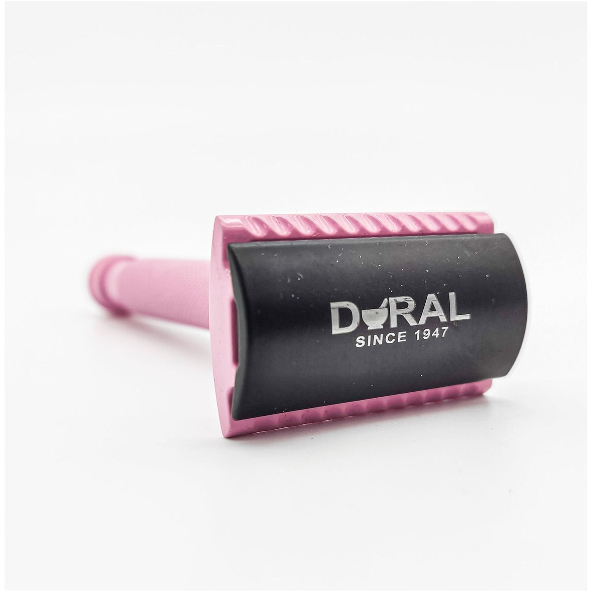 Dural Heavy Stroud Head Double Edge Safety Razor Duty Pink/Black + Pouch Pasteur Pharmacy