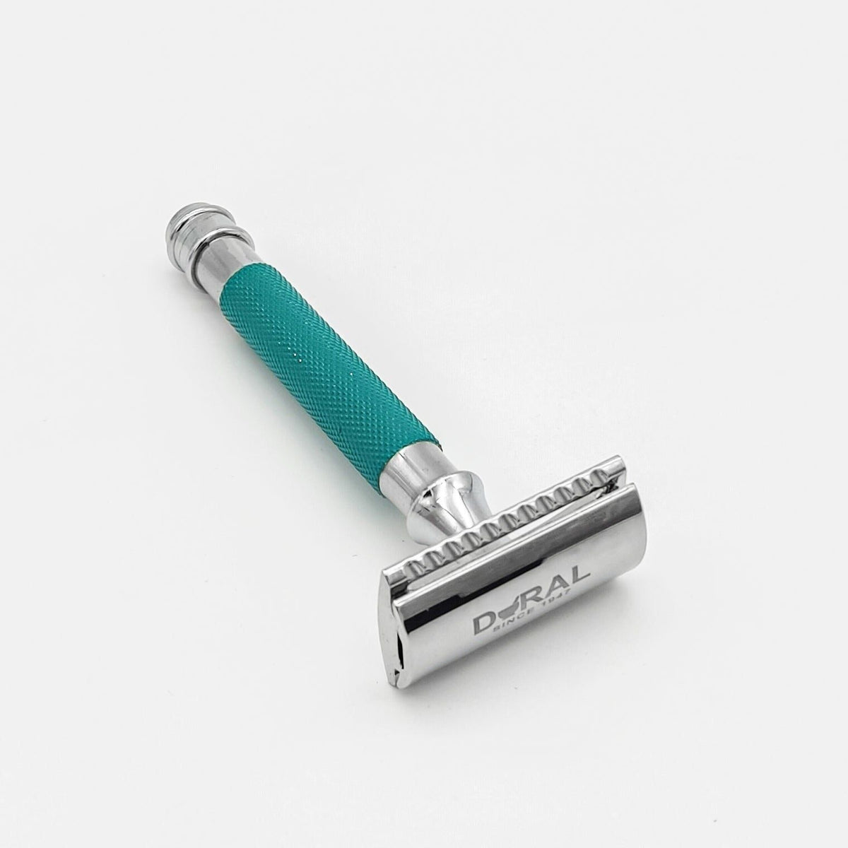 Dural Heavy Stroud Head Double Edge Safety Razor Duty Sea Green/Silver + Pouch Pasteur Pharmacy