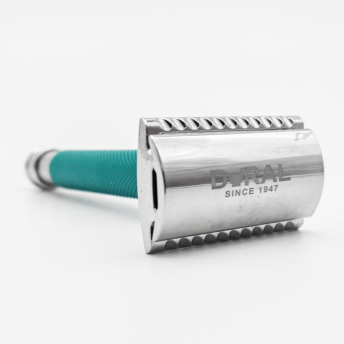 Dural Heavy Stroud Head Double Edge Safety Razor Duty Sea Green/Silver + Pouch Pasteur Pharmacy