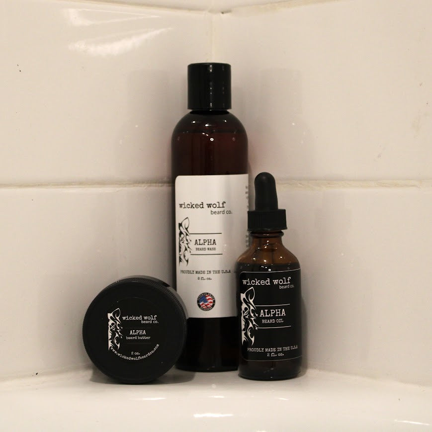 Wicked Wolf Pack | Complete Beard Care Kit (Wash, Oil & Butter) Wicked Wolf Beard Co.