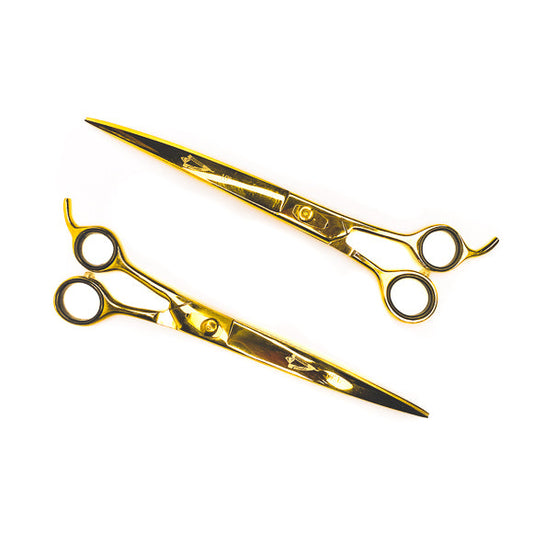 10" Curved Shears "Gold Dipped" - Right or Left Hand curlsponge