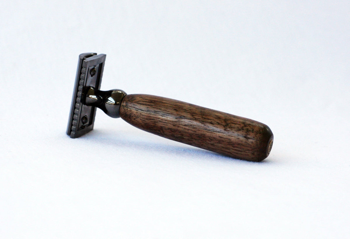 Hand turned Walnut Wood Double Edge Safety Razor CreationsByWill