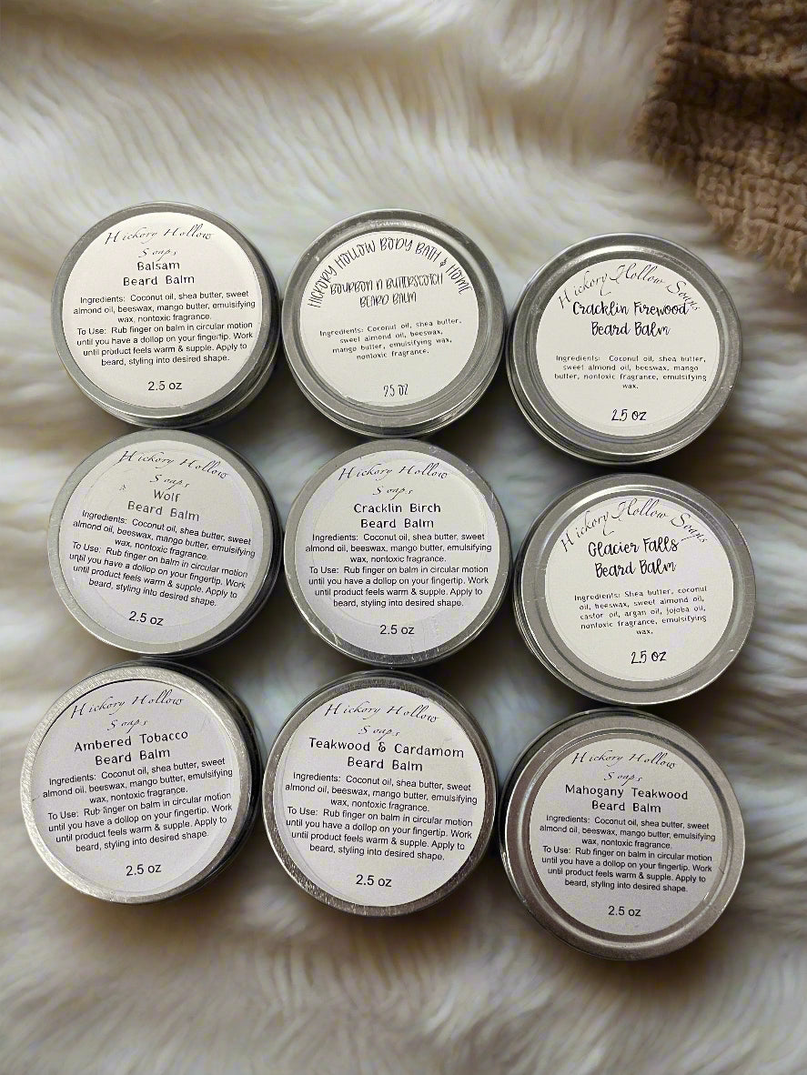 Natural Beard Balm - Soften & Shape Your Beard Naturally Hickory Hollow Soaps
