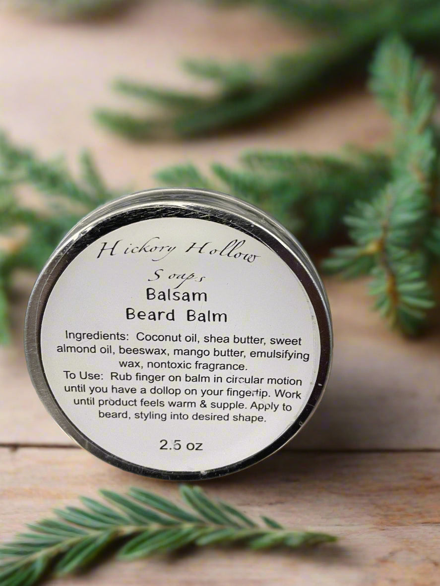 Natural Beard Balm - Soften & Shape Your Beard Naturally Hickory Hollow Soaps
