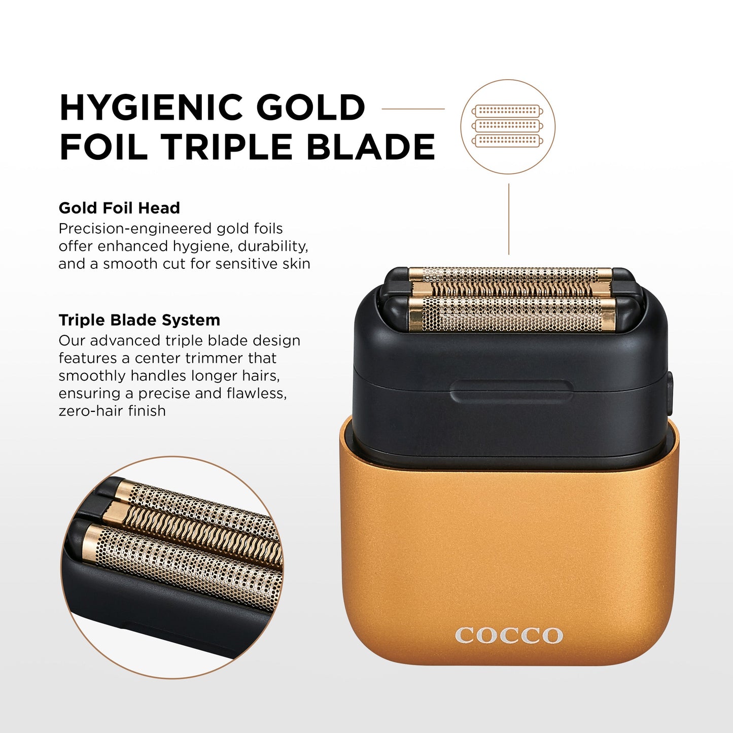Impacto Micro Wet-Dry Shaver (Gold) Cocco Hair Professional