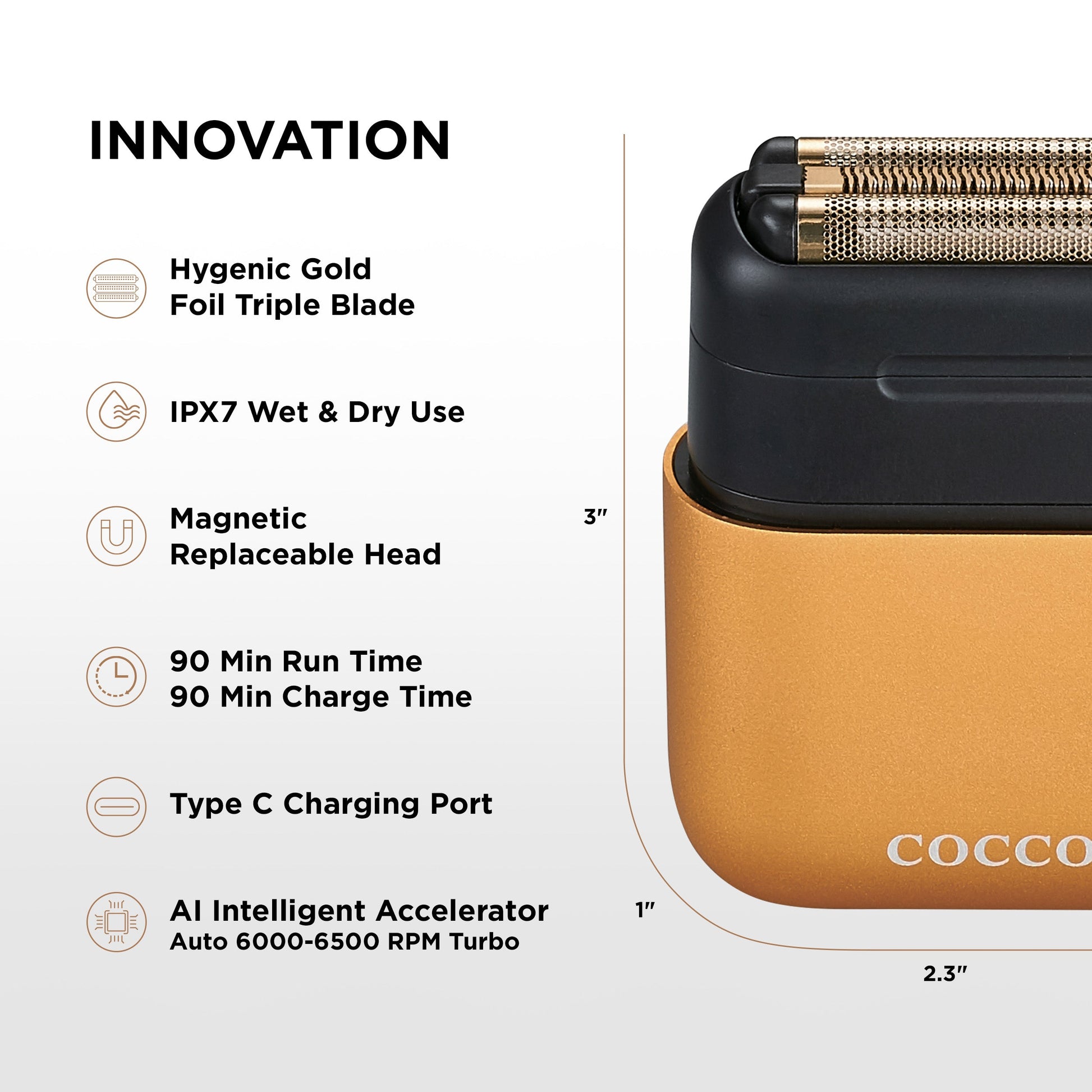 Impacto Micro Wet-Dry Shaver (Gold) Cocco Hair Professional