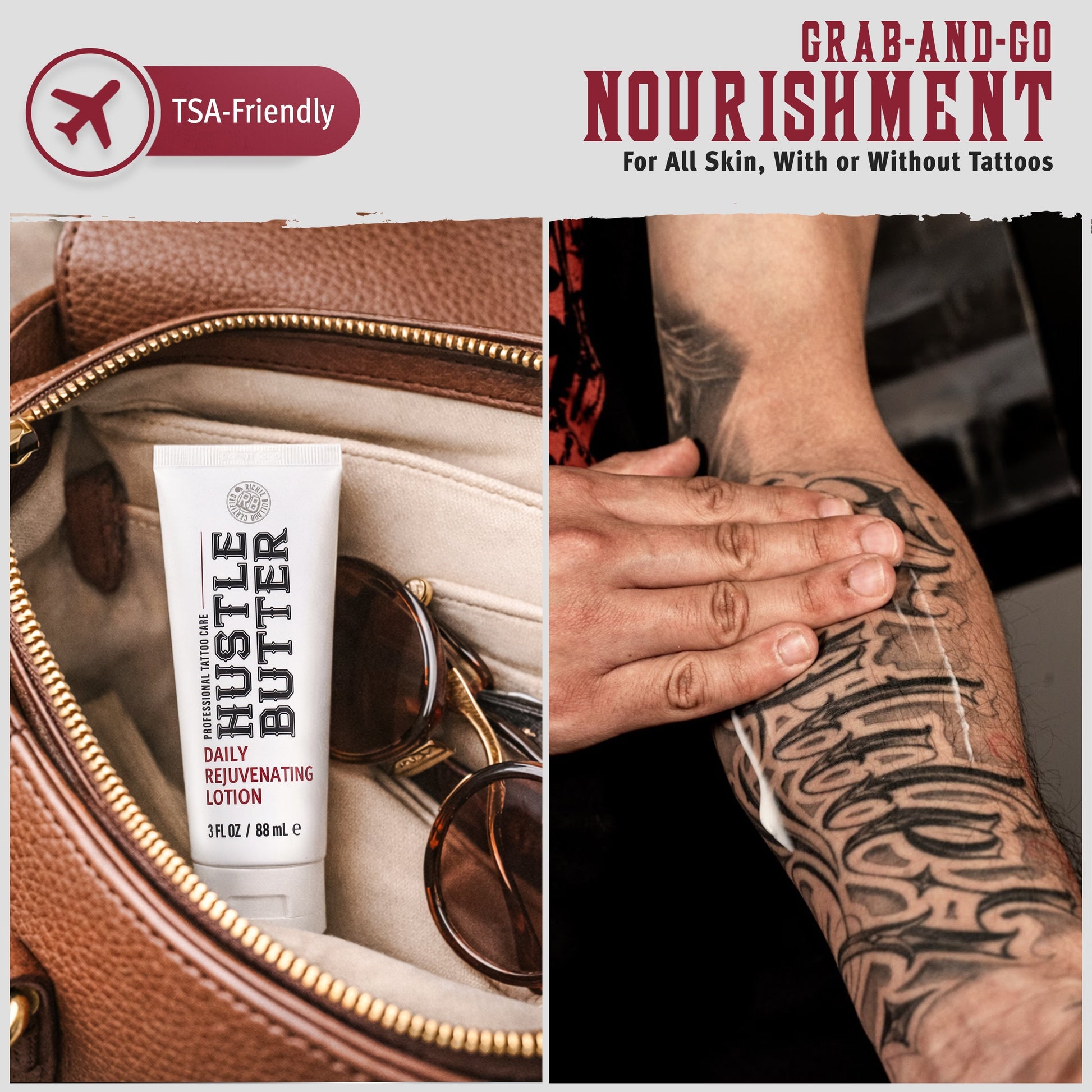 HUSTLE BUTTER DAILY REJUVENATING LOTION (2 SIZES) N.O.S. Barber Supply