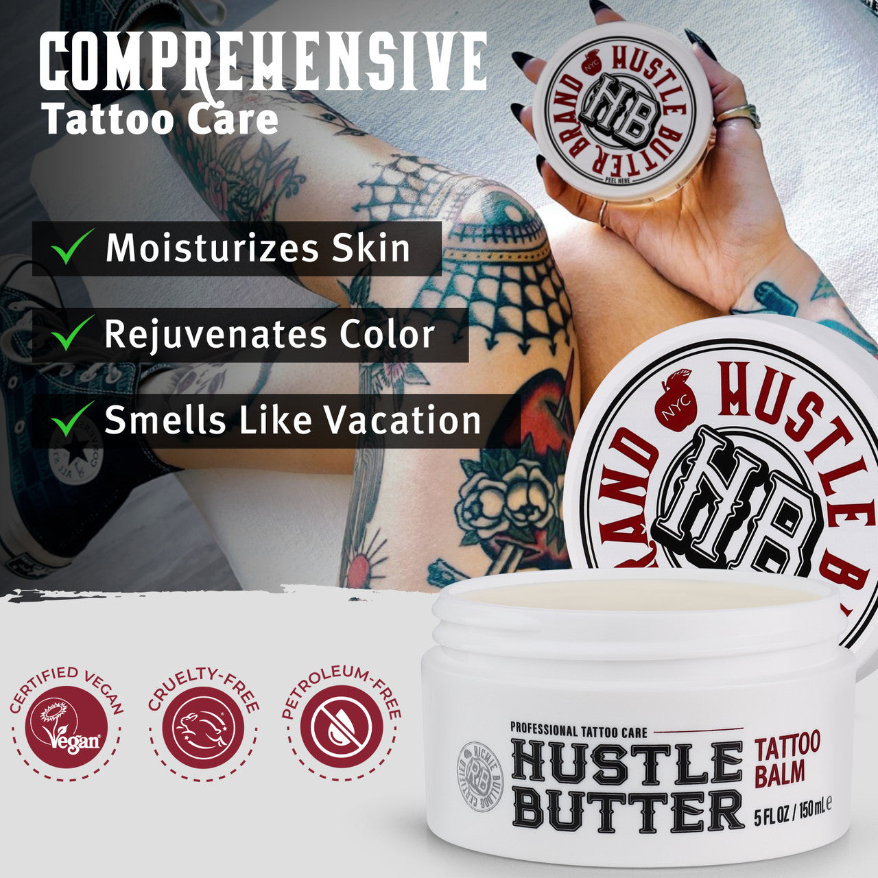 HUSTLE BUTTER DELUXE TATTOO BALM (2 SIZES) N.O.S. Barber Supply