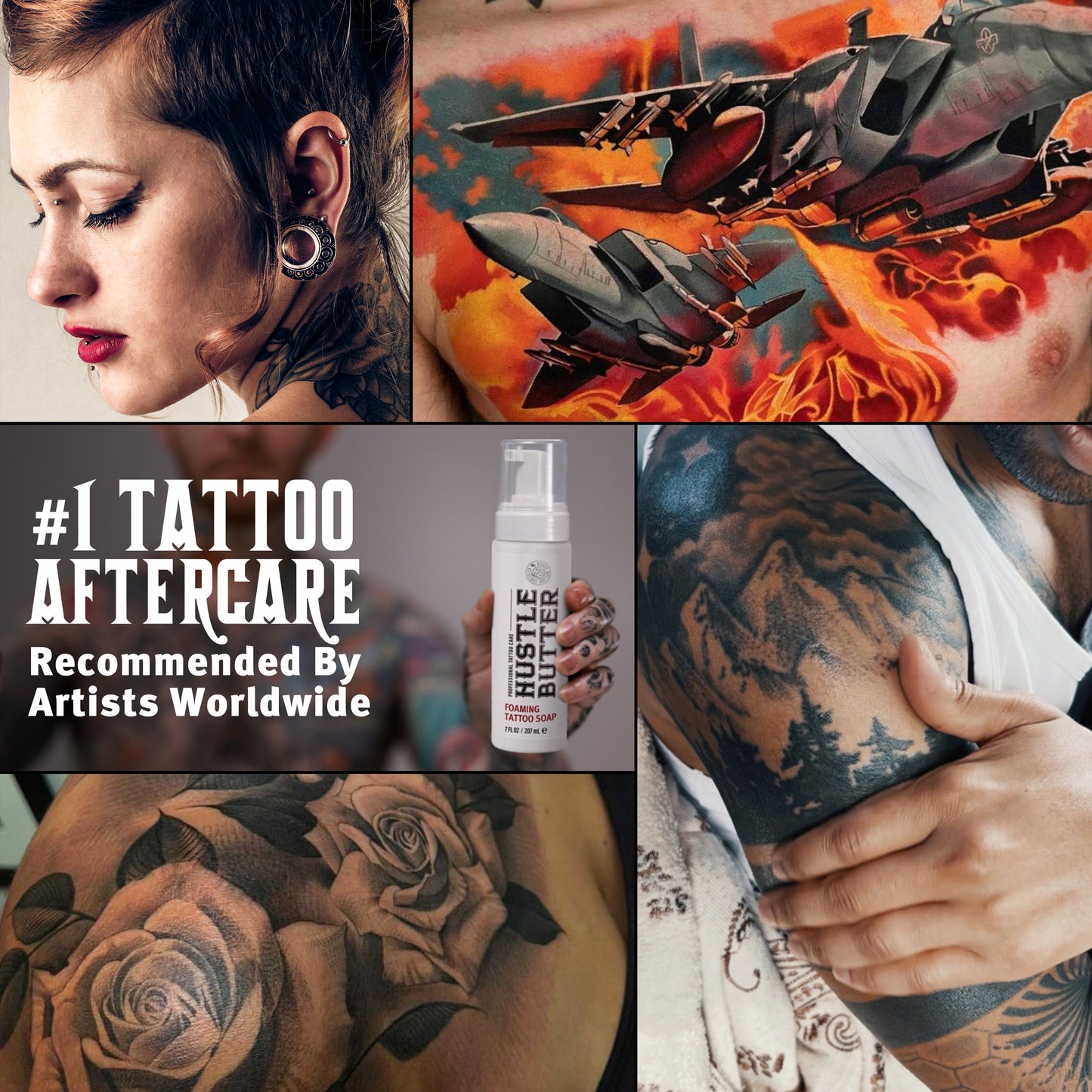 HUSTLE BUTTER FOAMING TATTOO SOAP (2 SIZES) N.O.S. Barber Supply