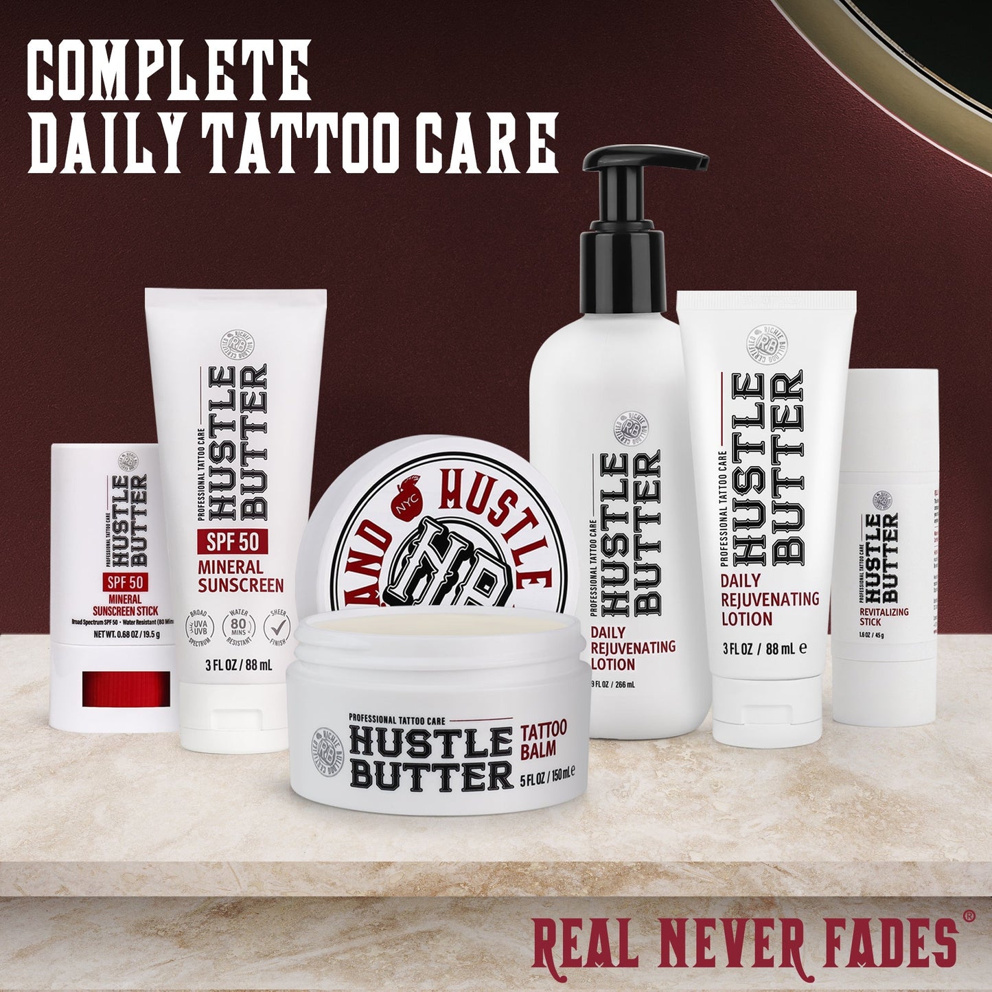 HUSTLE BUTTER DAILY REJUVENATING LOTION (2 SIZES) N.O.S. Barber Supply