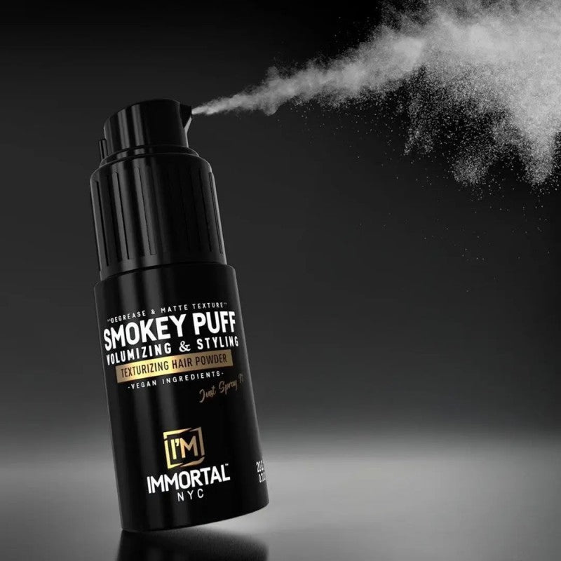 IMMORTAL NYC SMOKEY PUFF VOLUME & STYLING SPRAY POWDER 20GM (BLACK) N.O.S. Barber Supply