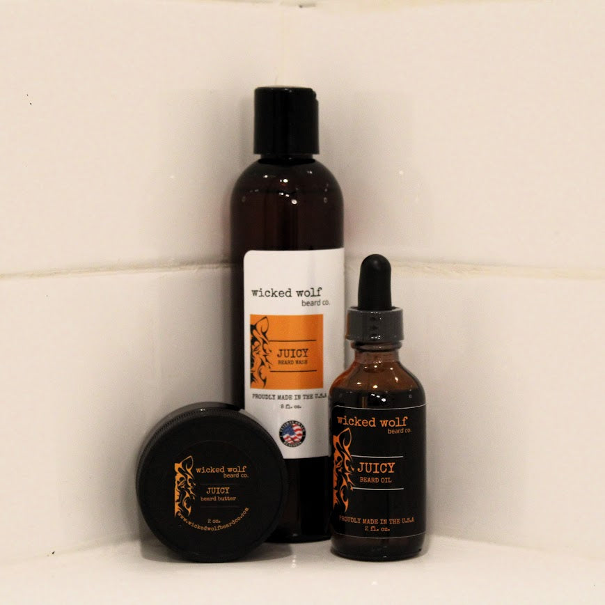 Wicked Wolf Pack | Complete Beard Care Kit (Wash, Oil & Butter) Wicked Wolf Beard Co.