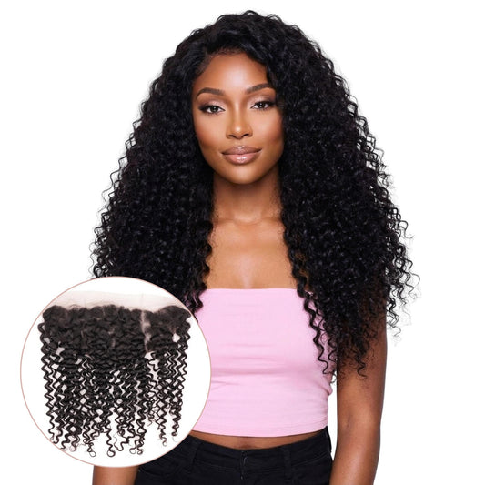 Kinky Curly 13x4 Transparent Lace Human Hair Frontal Private Label