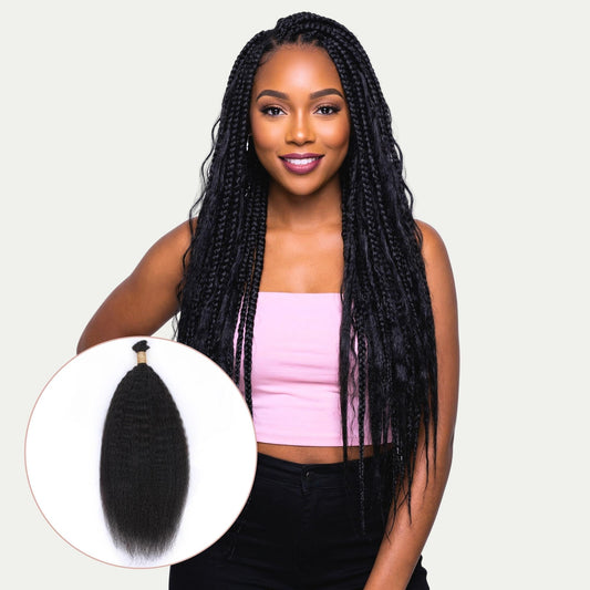 Kinky Straight Bulk 100% Human Braiding Hair Private Label