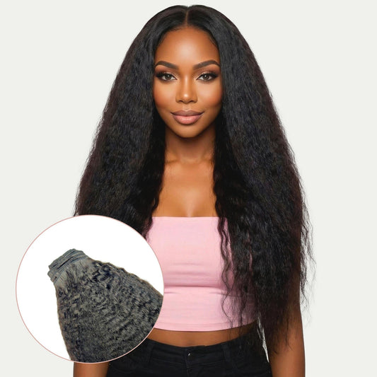 Kinky Straight Clip-In 100% Human Hair Extensions Private Label