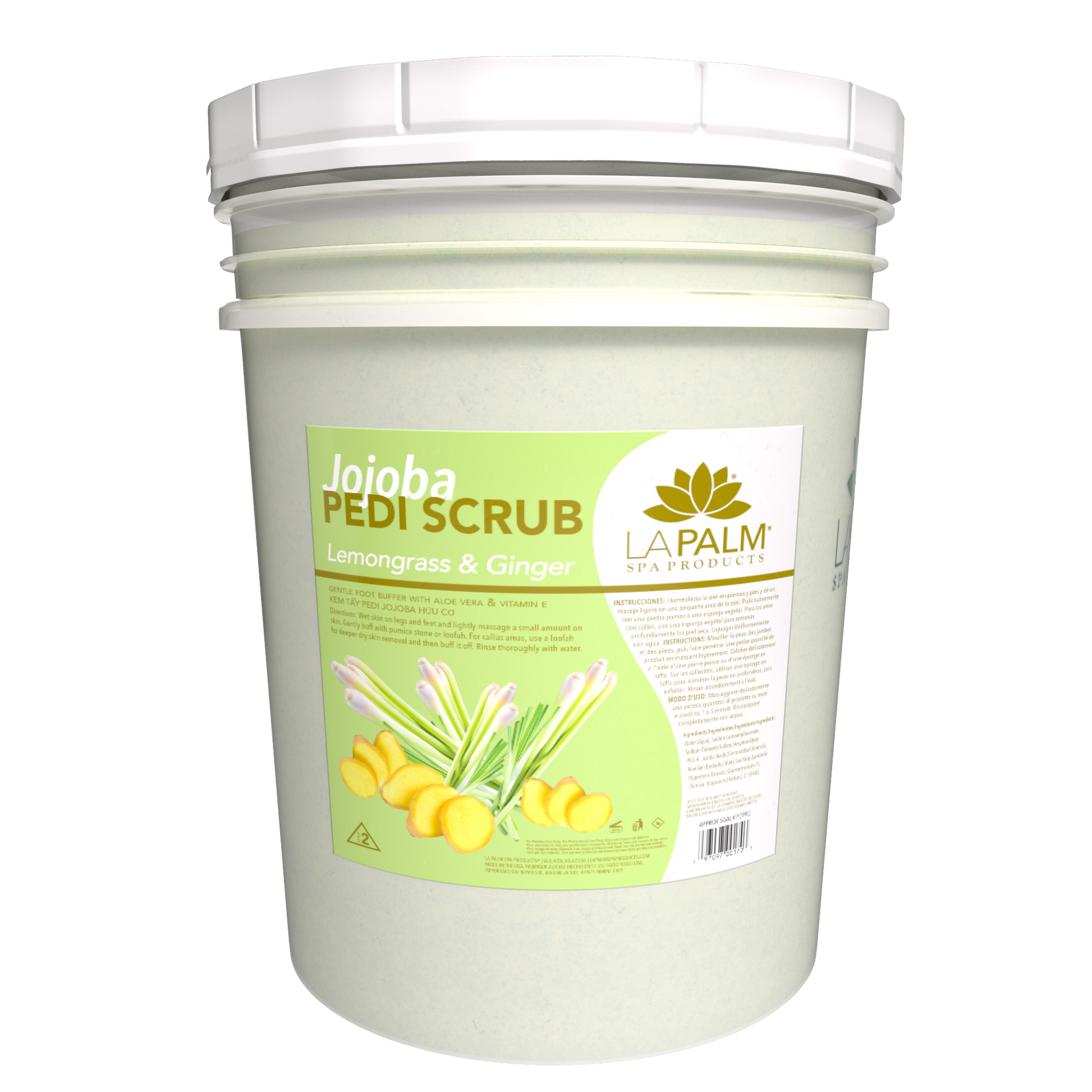 Lemon Grass Jojoba Pedi Scrub - 5 Gal Pail Lunali Nail Supply
