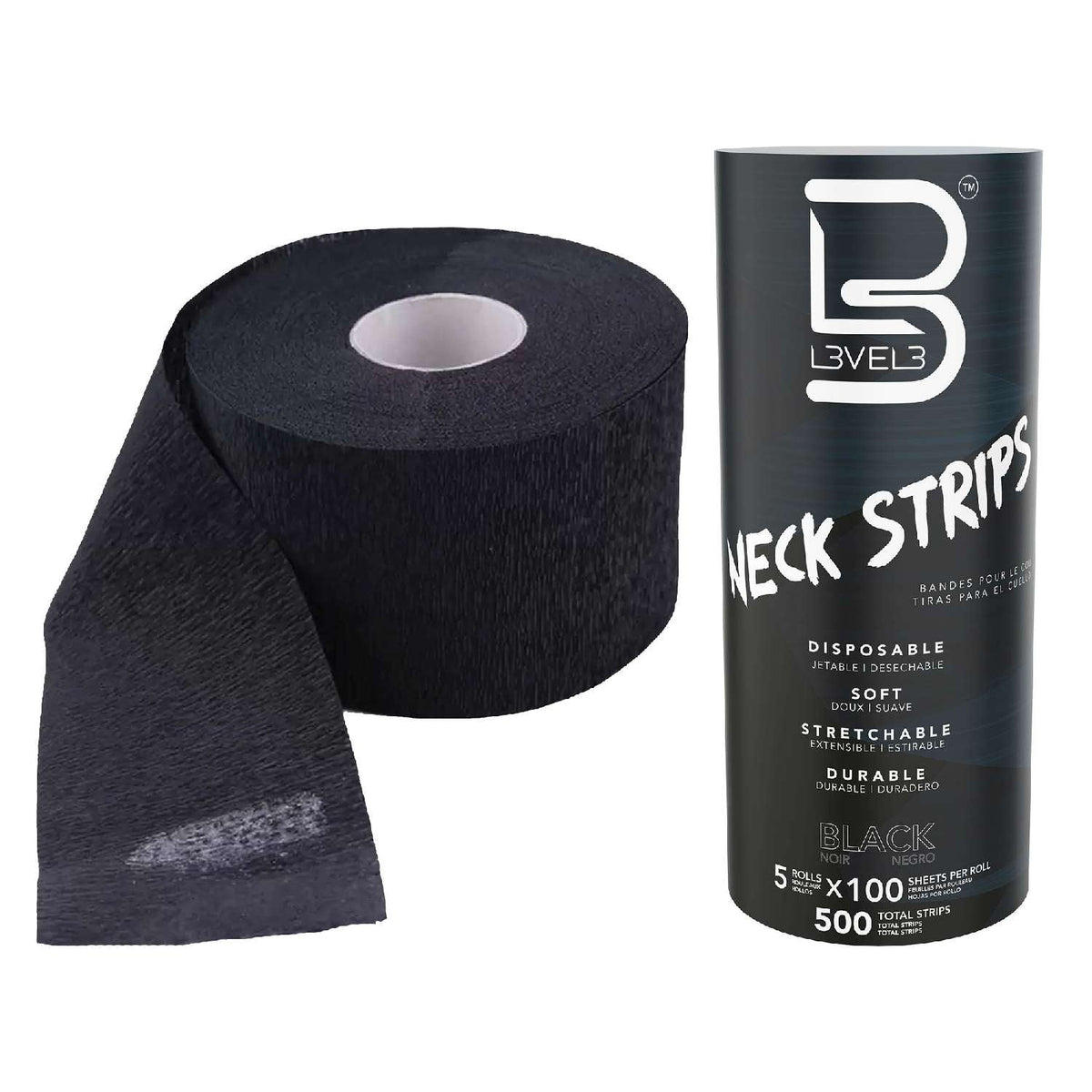 L3Vel3 5 Rolls Neck Paper Black 100 Piece My Beauty Site Pro