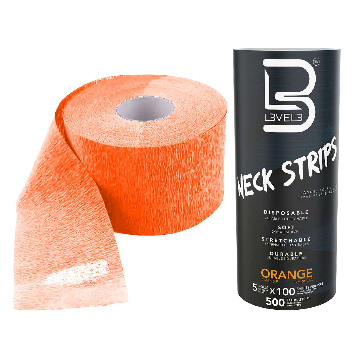 L3Vel3 5 Rolls Neck Paper Orange 100 Piece My Beauty Site Pro