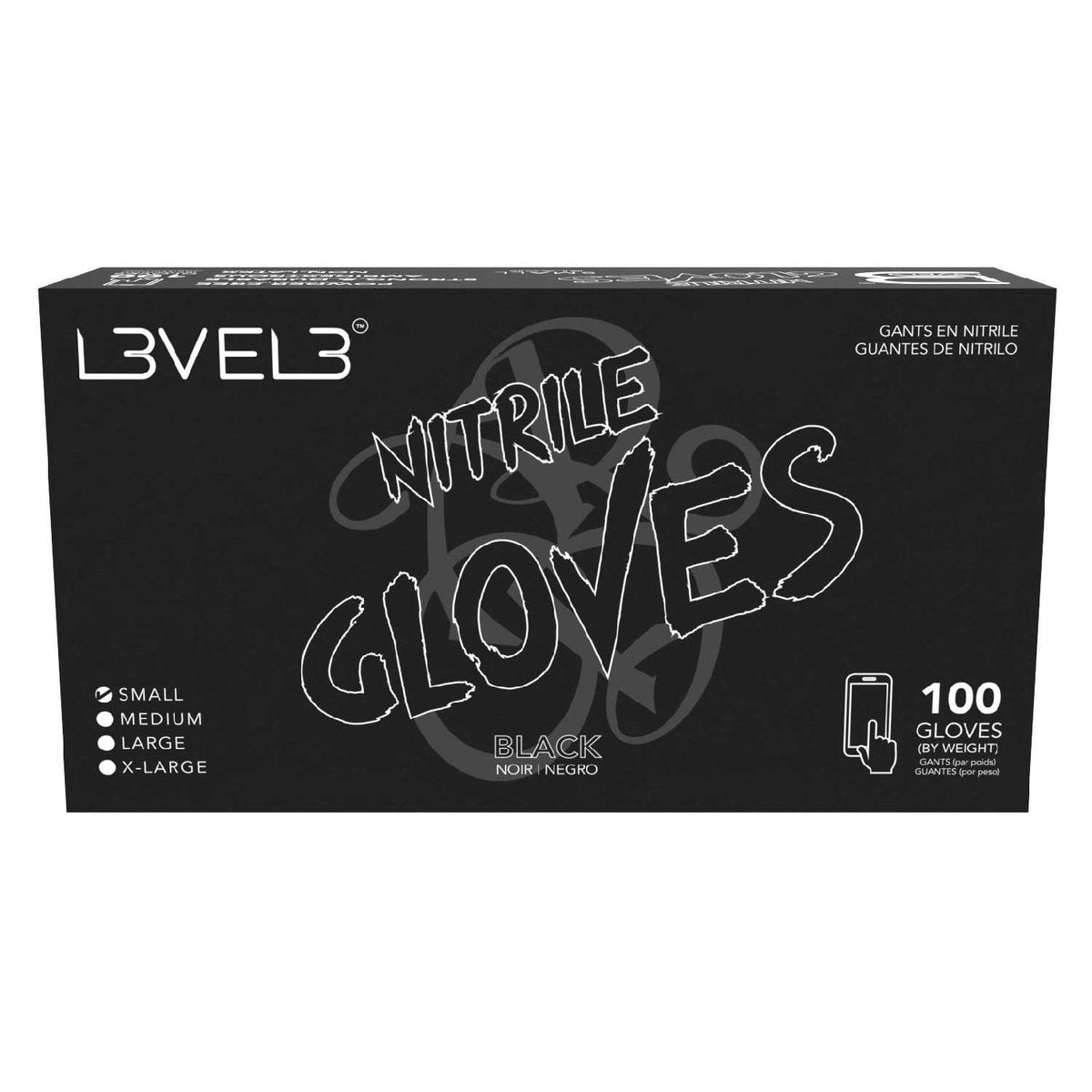 L3Vel3 Nitrile Gloves Black Small 100 Piece My Beauty Site Pro