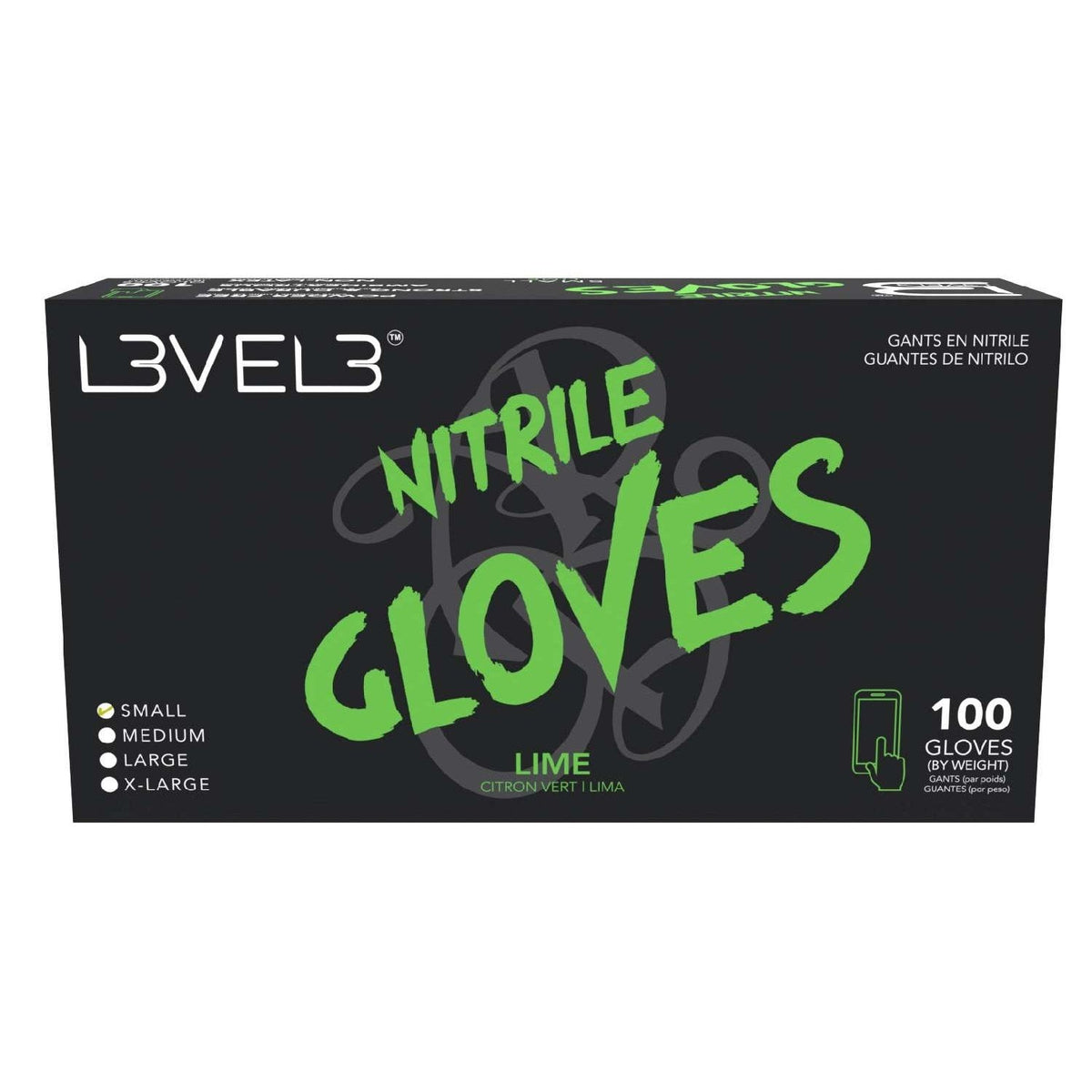 L3Vel3 Nitrile Gloves Lime Small 100 Piece My Beauty Site Pro