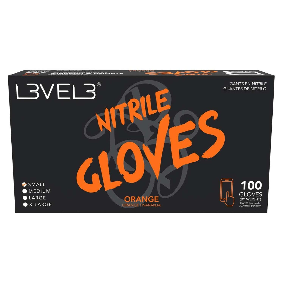 L3Vel3 Nitrile Gloves Orange Small 100 Piece My Beauty Site Pro