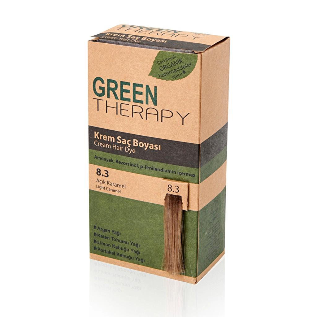 Green Therapy Cream Hair Dye 8.3 Açık Karamel Beauty Care Bag