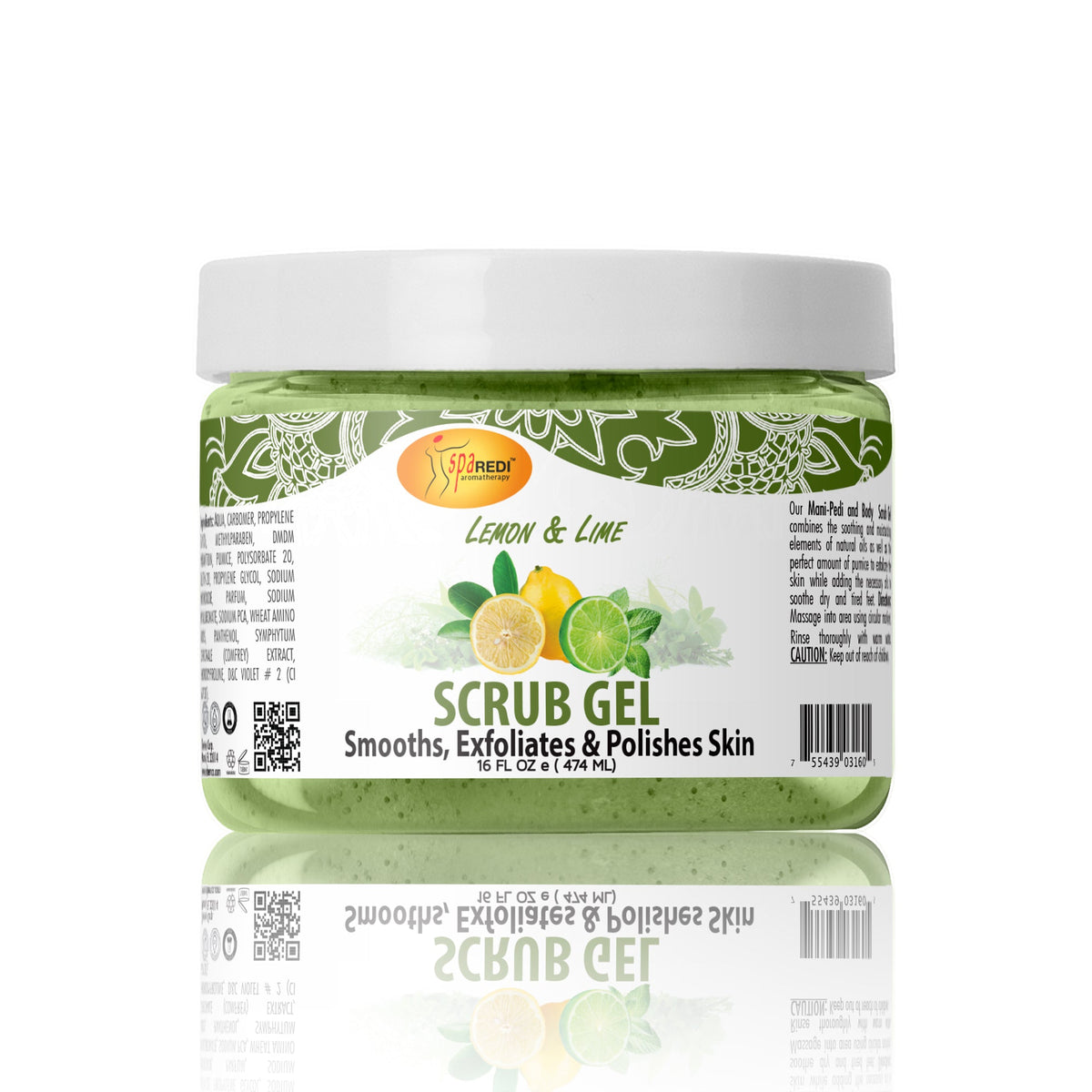 Spa Redi - Scrub Gel - Lemon & Lime  16oz Queen Nails & Beauty Supplies