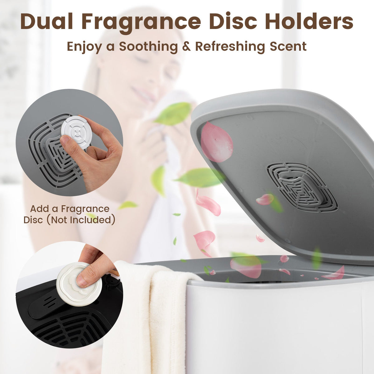 40L Towel Warmer Luxury Hot Towel Bucket with 2 Heating Temperatures-White DirectDeals