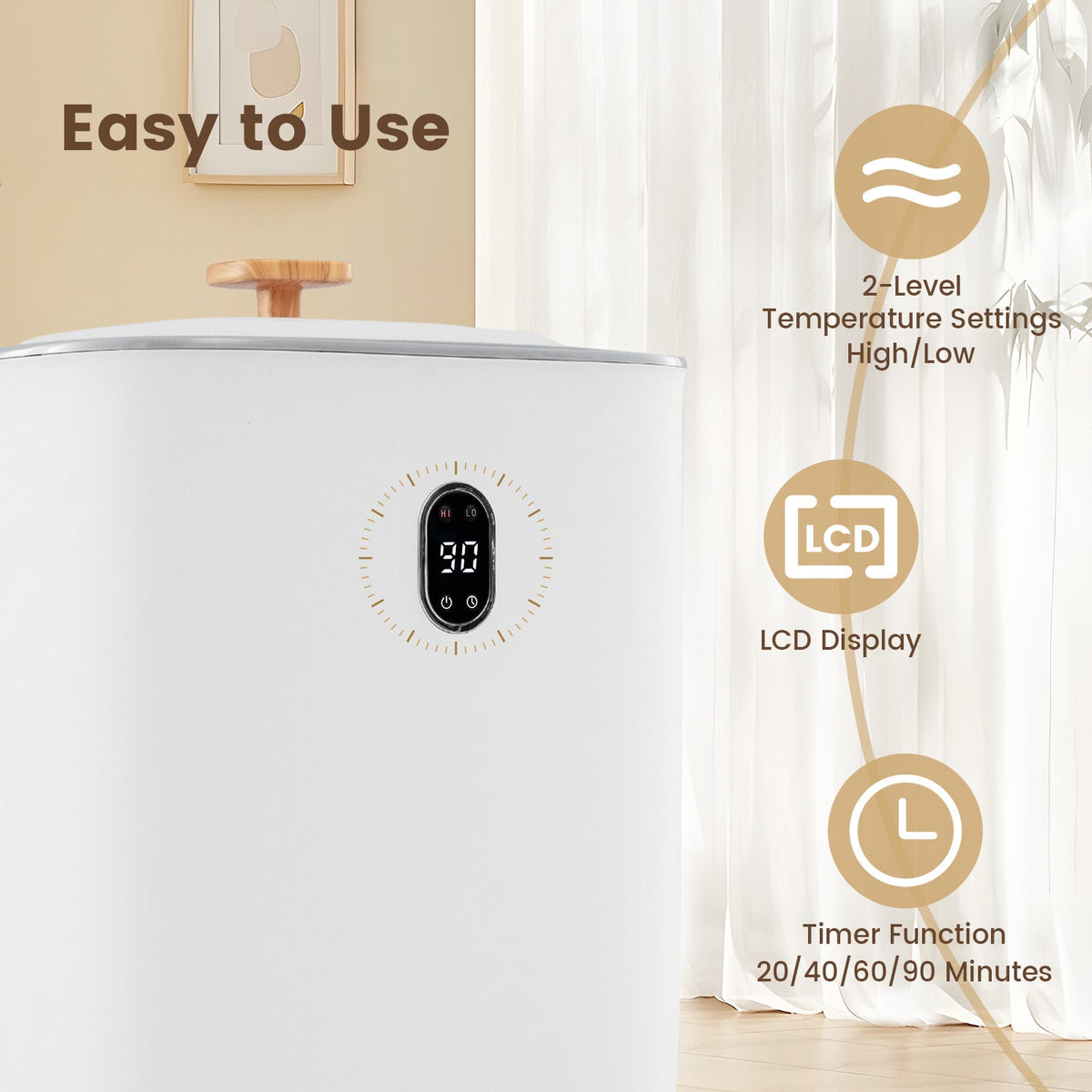 40L Towel Warmer Luxury Hot Towel Bucket with 2 Heating Temperatures-White DirectDeals